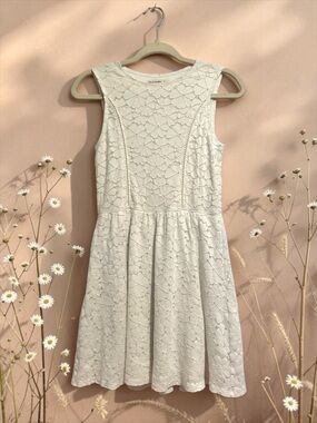 Abercrombie Kids Girls White Lace Fit & Flare Dress Girls XL (15/16)